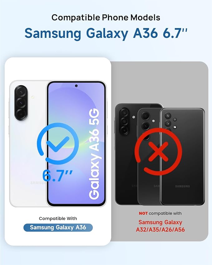 Lanhiem for Samsung Galaxy A36 (Only for A36) Phone Case, IP68 Waterproof Dustproof, Built-in Screen Protector, Rugged Full Body Shockproof Protective Cover for Samsung A36 6.7", Blue