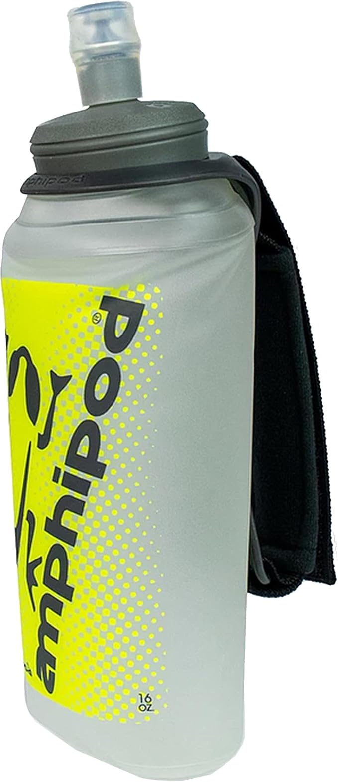 Amphipod Soft-Tech Minimalist Handheld Soft Flask, Collapsible Runners' Water Bottle with Hand Strap for Running, Marathons, & Sports Training