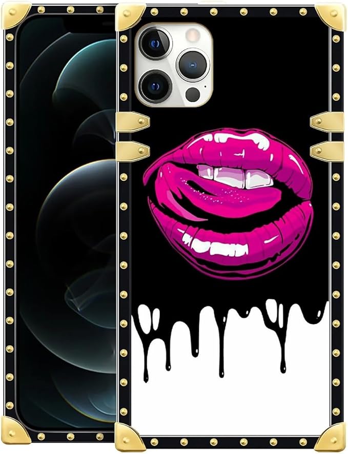 Compatible with iPhone 11 Pro Max Case, Black White Red Slap Sexy Luxury Golden Decoration for Girl Women Soft TPU Shockproof Protective Hard PC Back for iPhone 11 Pro Max