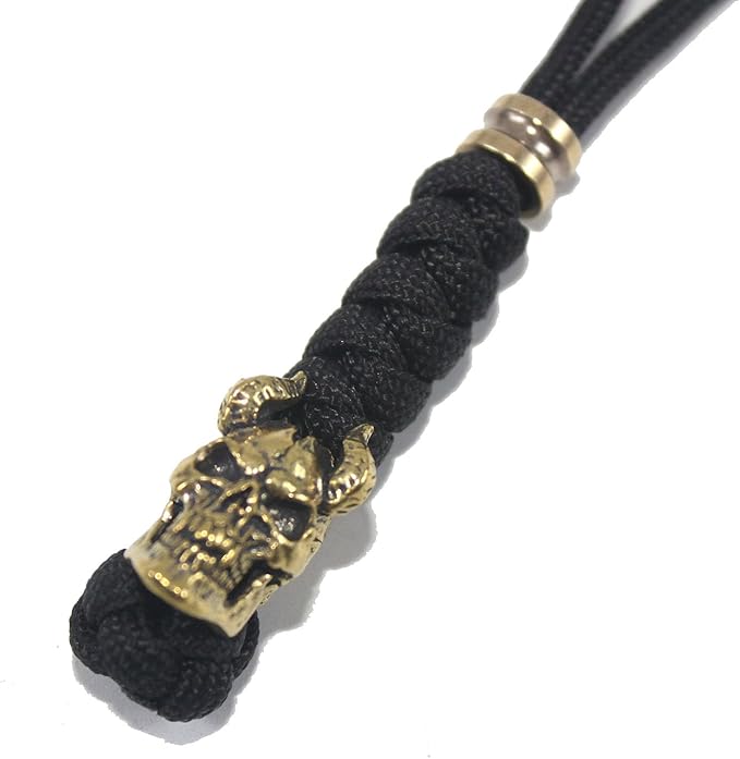 Knife Lanyards with Brass Beads,Paracord Lanyard,Tactical Lanyard for Skull Shape Knife,EDC Products