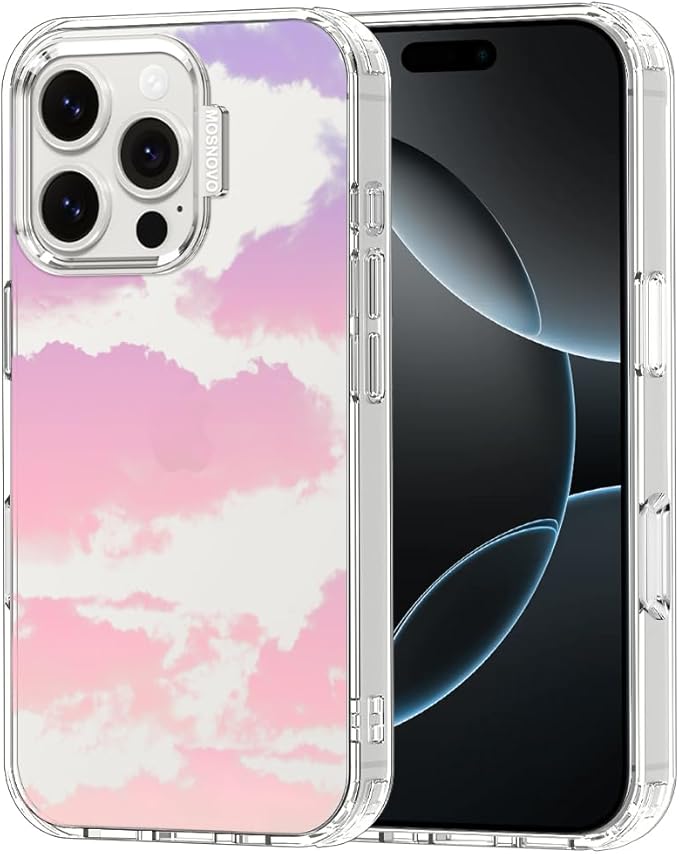 MOSNOVO for iPhone 16 Pro Case, Shockproof Military-Grade Protection 6.6ft Drop Tested, Clear Phone Case for iPhone 16 Pro, Sunset Glow Design