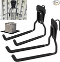 MorningRo 2 Pack Shed Accessories Multi Purpose Shed Hooks Metal Power Tool Holder for Large or Small Tools or Shovels, Black (Straight)