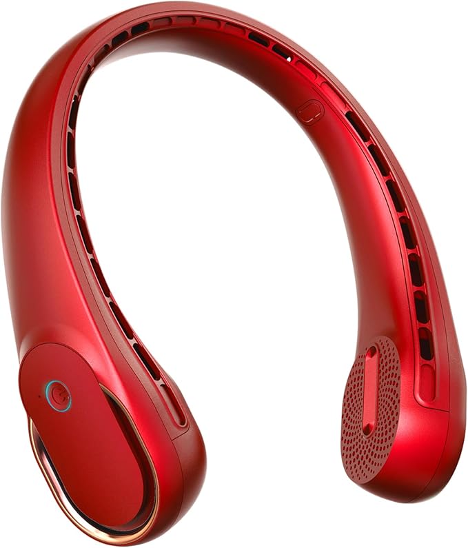 FrSara Neck Fan, Portable Fan Strong Wind, Upgraded 4000mAh, Upgraded Air Volume,360° Cooling, Quiet, No Hair Twisting, Even Air Volume On Both Sides, Non-Slip Material, Short Charging, Long Use Time
