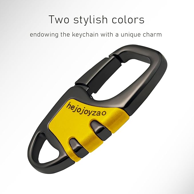 Keychain with Carabiner Clip, 4 Heavy Duty Key Rings and D Ring for Men's Car Key Fob Holder Fits Belt Loops