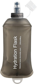 250ml Soft Flask Soft Water Bottle for Running, Hiking, Travelling, Cycling and Climbing - TPU Material - Grey
