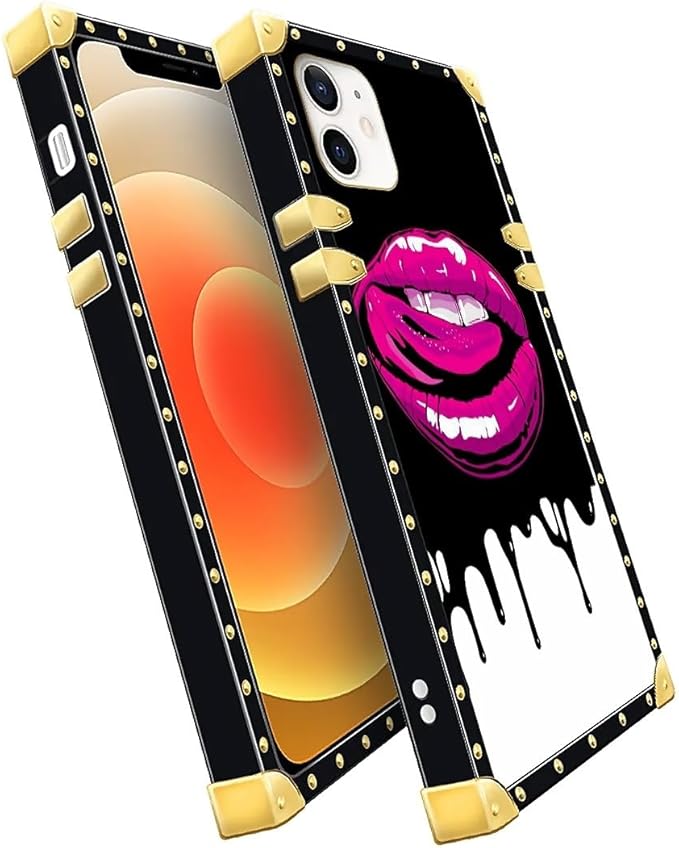 Compatible with iPhone 11 Case, Black White Red Slap Sexy Luxury Golden Decoration for Girl Women Soft TPU Shockproof Protective Hard PC Back for iPhone 11