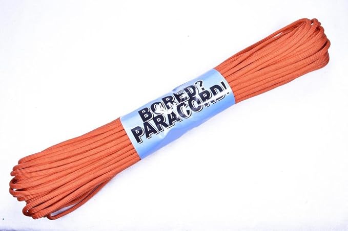 BORED? PARACORD! 550 lb Paracord – Ideal for Crafting, DIY Projects, Camping, Military & Active Outdoors – 300+ Colors – Tactical Parachute Cord Type III – Strong - International Orange 50 Feet