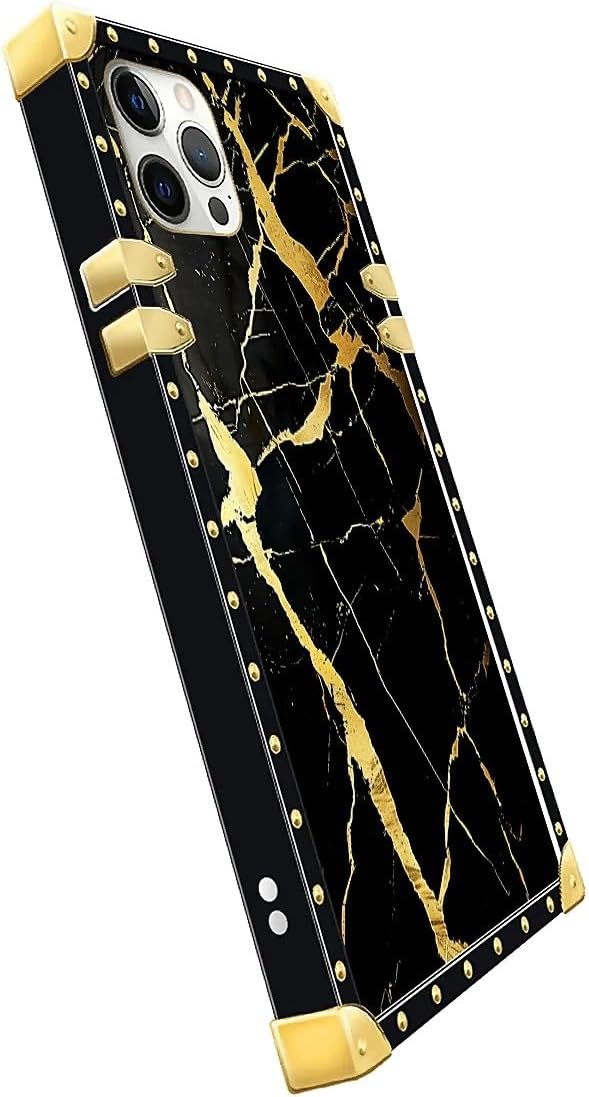 Compatible with iPhone 11 Pro Max Case, Black Gold Marble Nature Luxury Golden Decoration for Girl Women Soft TPU Shockproof Protective Hard PC Back for iPhone 11 Pro Max
