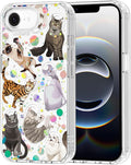 MOSNOVO for iPhone 17e Case/iPhone 16e Case, Shockproof Military-Grade Protection 6.6ft Drop Tested, Clear Phone Case for iPhone 16e / iPhone 17e, Space Cat Design