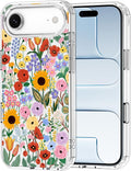 MOSNOVO for iPhone Air Case | Military Grade 6.6ft Drop Tested | Camera Control | Clear with Blossom & Bloom Design