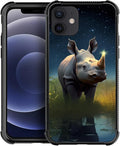 for iPhone 11 Case, Rhino Water Marshes Pattern Graphic Design Girl Boy Soft Silicone Hard Acrylic Shock Protection for iPhone 11