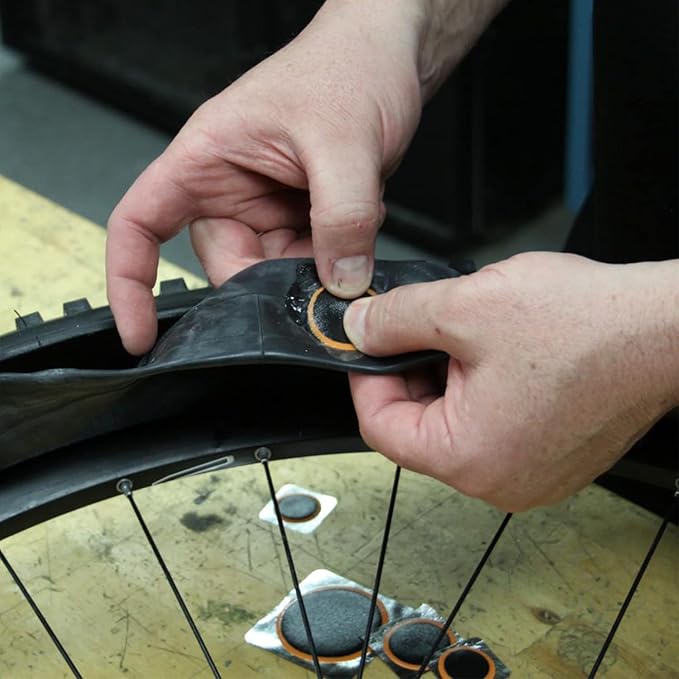 Slime 1022-A Tube Rubber Patch Kit, for Bikes and Other Inflatables, Contains, 5 Patches, Scuffer and Glue