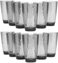 KOXIN-KARLU Hammered 26-ounce Plastic Tumbler Acrylic Glasses, set of 12 Smoky Grey