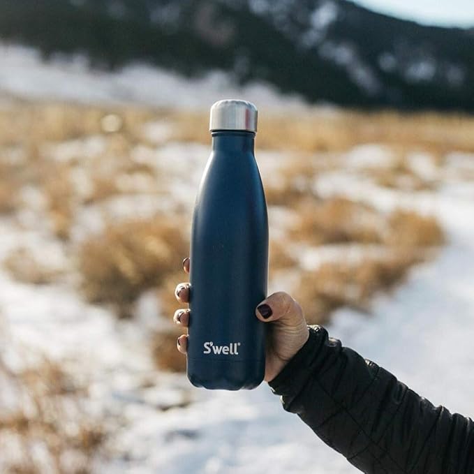 S'well Stainless Steel Water Bottle, 17oz, Azurite, Triple Layered Vacuum Insulated Containers Keeps Drinks Cold for 36 Hours and Hot for 18, BPA Free, Perfect for On the Go