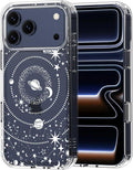 MOSNOVO for iPhone 17 Pro Max Case | Military Grade 6.6ft Drop Tested | Camera Control | Clear with Galaxy Design