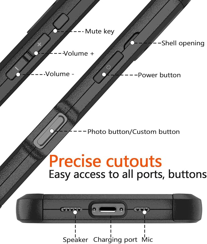 for iPhone 16 Plus Case [Shockproof] [Dropproof] [with Screen Protector ] Heavy Duty Protection Phone Case Cover - Black