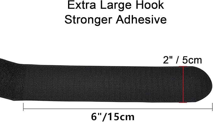 2 x 36 Inch Hook and Loop Cable Tie, 6 Pack Heavy Duty Adjustable Fastening Adhesive Cinch Strap with Plastic D-ring Buckle, Multi-Purpose Reusable Cord Organizer by Cacturism
