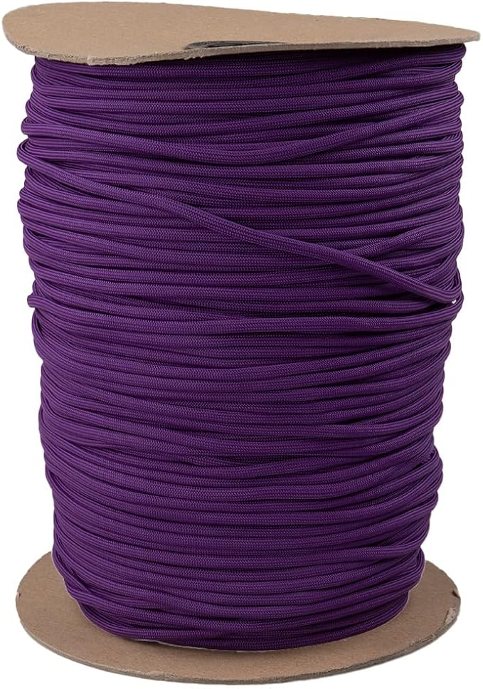Paracord Planet Solid Color 550lb Paracord – 7 Strand Type III Nylon Cord for Indoor and Outdoor Tasks – Violet (1,000 ft)