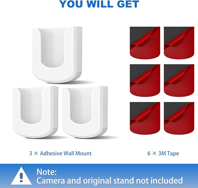 No Drill No Screw Blink Mini Camera Mount, Strong Adhesive Camera Wall Mount for Blink Mini/Mini 2 /Mini 2K+/Blink Outdoor 4 Camera, Easy to Install Blink Indoor Mount,White (3Pack)