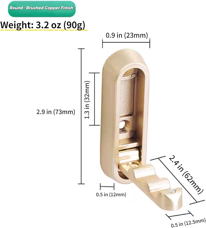4 Pack Gold Folding Wall Hooks - Heavy Duty 40lbs Foldable Coat Hooks for Bathroom, Closet & Entryway | Decorative Zinc Alloy Towel/Robe/Bag Hangers | Space Saving Wall Mounted Hooks