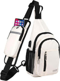 JENAGREEN Waterproof Sling Backpack Crossbody Sling Bag for Women Men, Multipurpose Travel Hiking Adjustable Chest Bag Casual Daypack