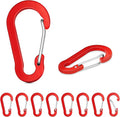 10pcs Aluminum Small Carabiner Clip, 2 Inch Carabiner Keychain Clasp Spring D Ring for Hanging Home KeyRings Hook Paracord Lanyard Keychain Pet Collar Hiking Camping Fishing Accessories (Red)