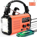 20000mAh Weather Radio NOAA/AM/FM, Emergency Radio Hand Crank Solar Flashlight Battery Powered Phone Charger, Reading Lamp, Headphone Jack, SOS & Compass for Storm Emergencies