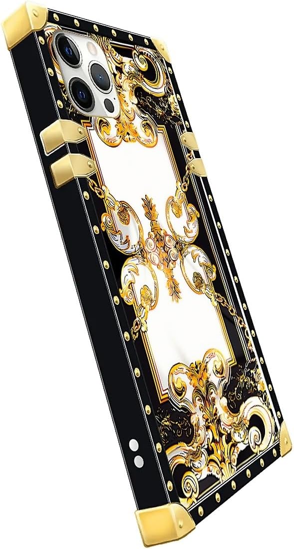 Compatible with iPhone 11 Pro Max Case, Gold Grain Flowers Luxury Golden Decoration for Girl Women Soft TPU Shockproof Protective Hard PC Back for iPhone 11 Pro Max