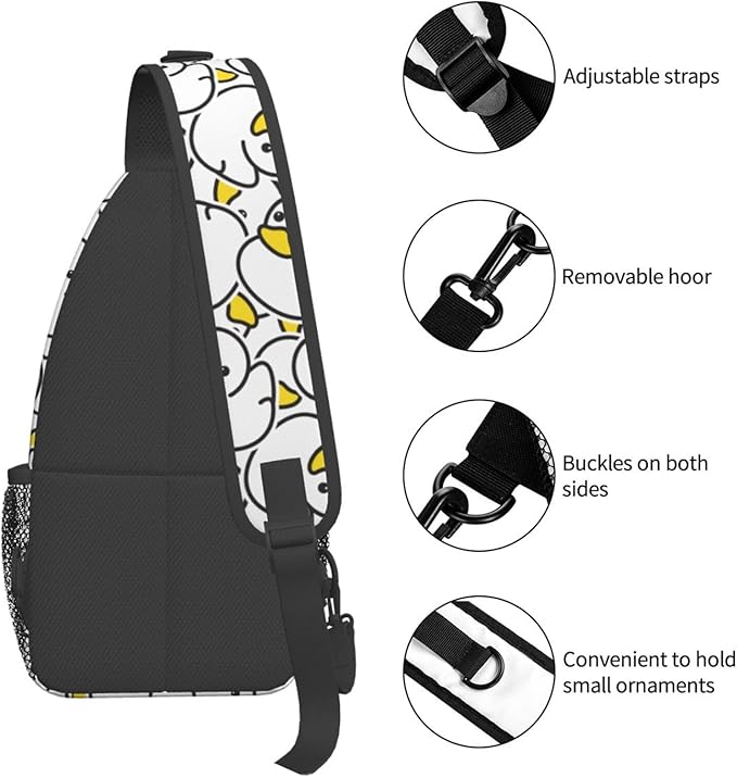Cute Duck Sling Bag For Women Men Fashion Duck Backpack Crossbody Shoulder Bag Sling Backpack Chest Bag Travel Hiking Casual Sport Daypack