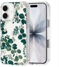 MOSNOVO for iPhone 17 Case | Military Grade 6.6ft Drop Tested | Camera Control | Clear with Eucalyptus Design