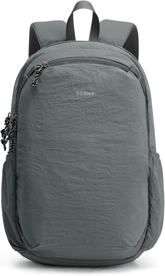 G4Free 15L Hiking Backpack Lightweight Small Travel Backpack Casual Daypack for Women Men Outdoor Campus, Gray