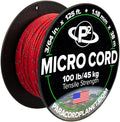 Paracord Planet Micro Paracord – Thin Braided Cord for Crafting, Fishing, and DIY Projects in 125 ft Spools – Reflective Scarlet Red