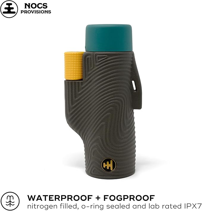 Nocs Provisions Field Tube 8x32 Waterproof Monocular, 8X Magnification Telescope, Bak4 Prism, Wide Field of View for Bird Watching, Backpacking & Wildlife Viewing - Desolation Black