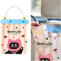 Zpana 60PCS Car Trash Hanging Bag, Disposable Leakproof Cute Cat Multipurpose Large Vehicle Garbage Bags with Lanyard Hooks, Automotive Interior Bin Pocket, Universal for SUV RV Truck