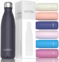 WATERSY Stainless Steel water bottles,17oz/500ml Insulated Water Bottles,Dark Purple metal water bottle Keeps Drink Cold and Hot,BPA Free kids water bottles for School,Gym,Travel,Sports