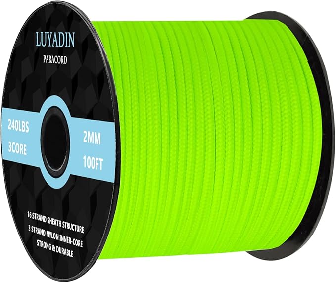 Paracord 240lb - Diameter 2mm Micro Utility Cord -3 Strand Parachute Spool Cord - 100ft 200ft,Paracord for Camping,Hiking,Fishing,Outdoor and DIY