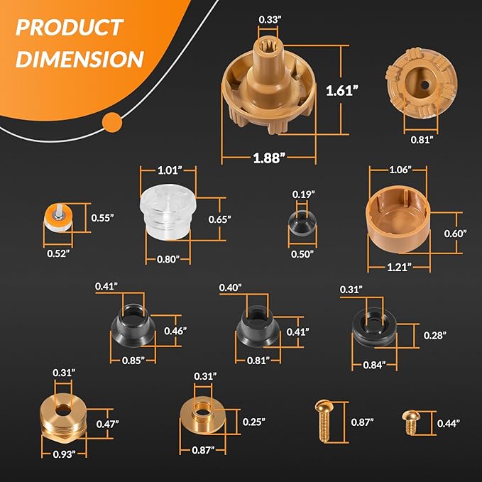 RK-17MH Repair Kit Metal Handle for Woodford Model 17 Outdoor Faucets (12Pcs)