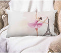 EKOBLA Eiffel Tower Rectangle Pillow Covers Paris Beautiful Ballerina Girl Dancer Posing Waist Rectangle Throw Pillow Case Cotton Linen for Men Women Sofa Home Decoration 12x20 Inches