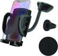 Scosche IHW10-SP1 4-in-1 Car Phone Holder Windshield, Dashboard, Vent, Cup Mount with Suction Cup | Dash, Vent or Windshield Mount | Stick Grip Suction Cup Base | Non-Magnetic | Black