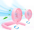 Portable Neck Fan Rechargeable Personal Hand-Free Fan Mini USB Wearable Neckband Sport Fan, 3 Speed Adjustable, 360 Degrees Free Rotation Perfect for Working, Traveling, Office, Reading (Pink)
