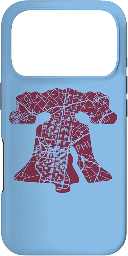 Philadelphia Street Map Liberty Bell Vintage Maroon Philly Case for iPhone 17 Pro