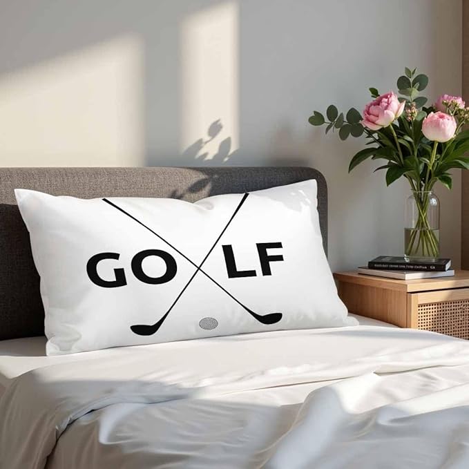 Black Golf Clubs Pillow Covers 12 X 20 Sports Themed Decor Symbol Golf Set of 2 Pillow Cases Velvet Outdoor Throw Cushion Pillowcases Decorative for Home Bed Sofa Couch Hotel