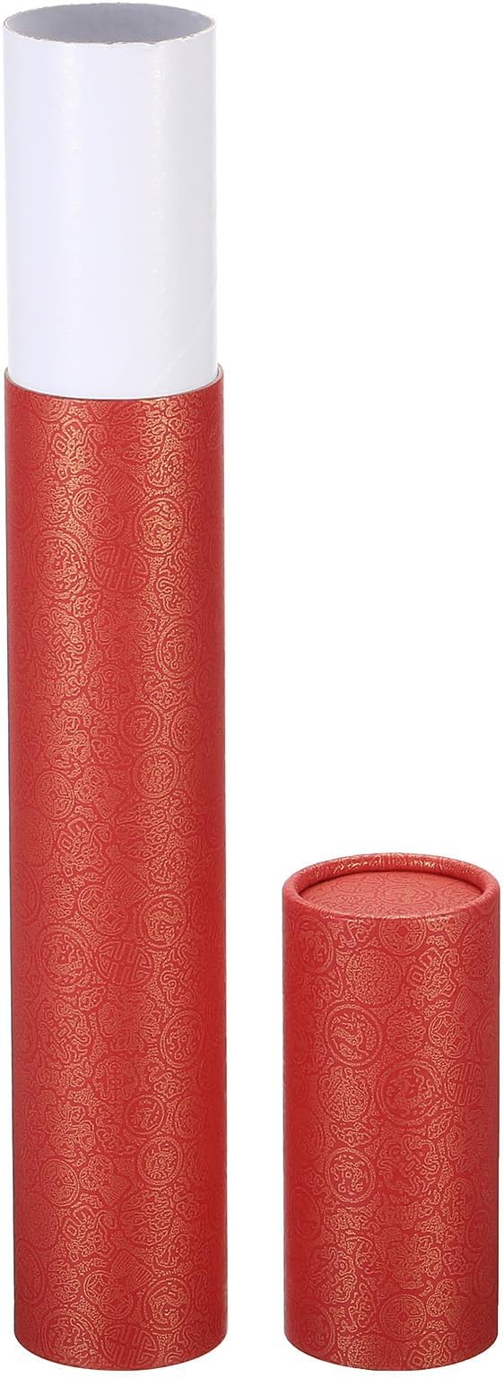 PATIKIL 2 Inch x 15 Inch Poster Tube, 1Pcs Photo Storage Tube Portable Shipping Mailing Tubes Calligraphy Painting Tubes Round Carrying Case for Storing Paper Art Map Documents, Red