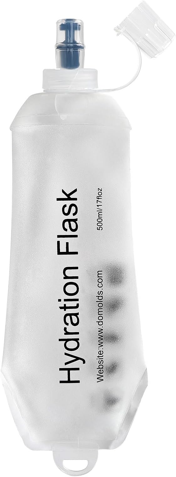 500ml Soft Flask Soft Water Bottle for Running, Hiking, Travelling, Cycling and Climbing, TPU Material, BPF-Free - White