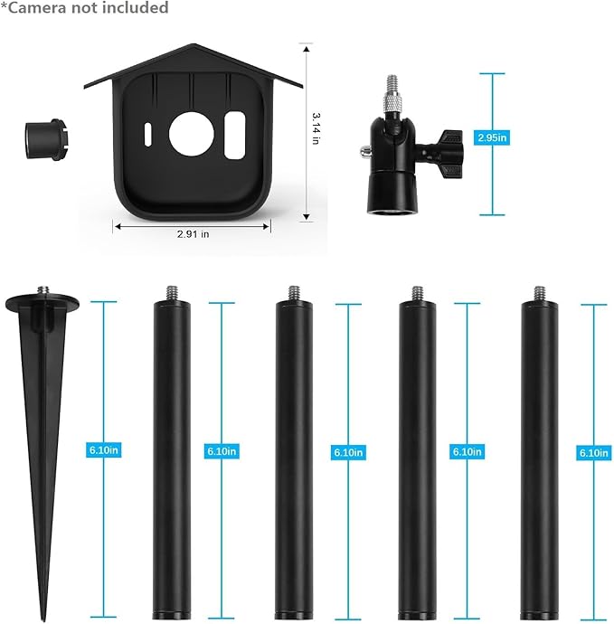 Camera Ground Stake Mount for Blink Outdoor 4, Metal Ground Spike with Silicone Cover for Blink Gen 4 and Blink Outdoor 2K+