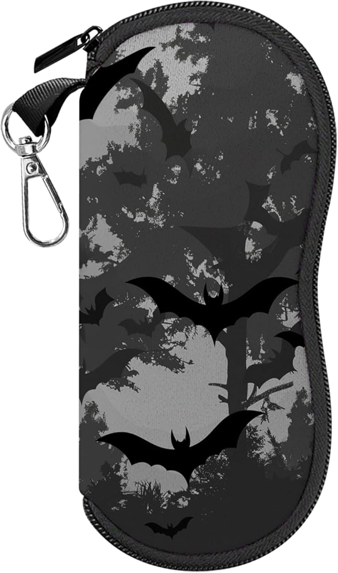 Glasses Case Sunglasses Eyeglass Soft Case Zipper Light Neoprene Pouch with Metal Belt Clip Aesthetic Cute Women Men