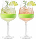 14oz Frozen Cooling Wine Glasses, 2 Set – Keep Drinks Cold Longer, Stemmed Double Wall Insulated Freezable Tumblers Freeze Gel – Perfect for Both Indoor & Outdoor Parties, Poolside, Red & White Wine