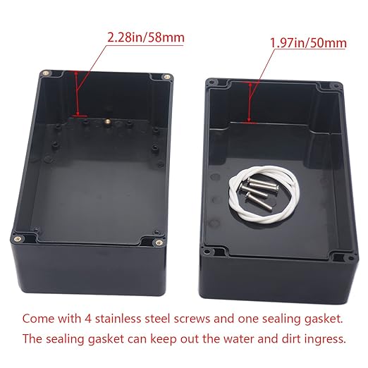 Project Box IP65 Waterproof Junction Box ABS Plastic Electrical Boxes DIY Electronic Project Case Power Enclosure 7.87x4.72x4.45 inch (200 x 120 x113 mm)