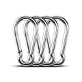 Large Carabiner Clip Hooks, 4pcs 4.7 inch Carabiners Heavy Duty, 304 Stainless Steel Spring Snap Hook Fits Camping Hanging Hiking Weight Lifting, Metal Clips for Rope or Chain