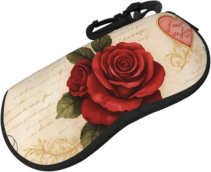 Watercolor Orca Whale Glasses Case Neoprene Portable Zipper Eyeglass Bag With Hook